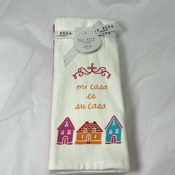 NWT Rae Dunn Kitchen Towels Mi Casa es Su Casa Set - Picture 9 of 9